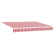 Berkfield Retractable Awning Manual Red and White 350 x 250 cm