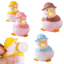 4pcs Cute Duck Fidget Toy Set, Squishy Stress Relief Balls for Kids and Adults, Durable Sensory Bubble Gift