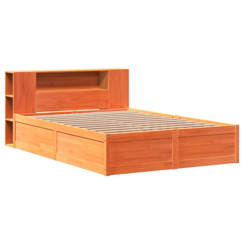Berkfield Bed Frame without Mattress Wax Brown 140x190 cm Solid Wood Pine 2