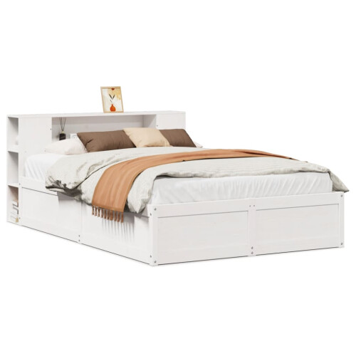 Berkfield Bed Frame without Mattress White 140x190 cm Solid Wood Pine 1