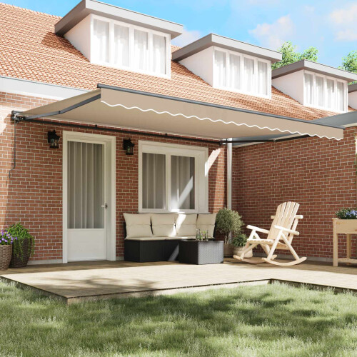 Berkfield Awning Frame Beige 450 x 300 cm Polyester with PU coating 2
