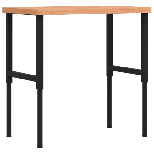 Berkfield Workbench 100x60x(73-99.5) cm Solid Wood Beech Rectangular 1