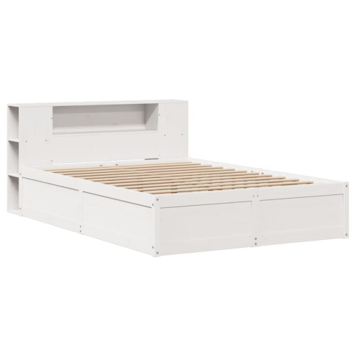 Berkfield Bed Frame without Mattress White 135x190 cm Double Solid Wood Pine 2