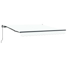 Berkfield Retractable Awning White 350 x 250 cm Polyester and Steel