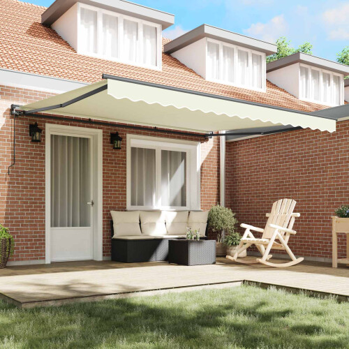 Berkfield Awning Frame Cream 400 x 300 cm Polyester with PU coating 2