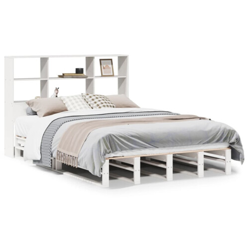Berkfield Bookcase Bed without Mattress White 160x200 cm Solid Wood 1