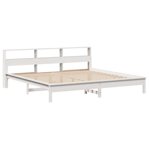 Berkfield Bed Frame without Mattress White 200x200 cm Solid Wood Pine 2