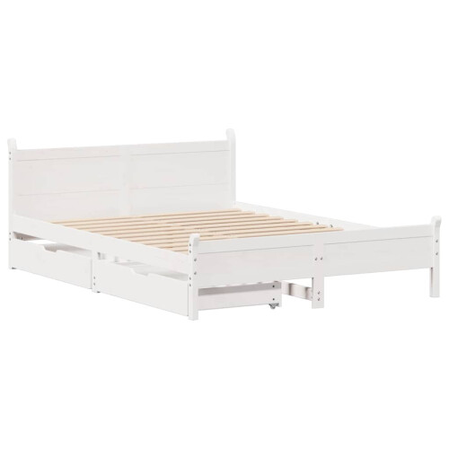 Berkfield Bed Frame without Mattress White 120x200 cm Solid Wood Pine 2
