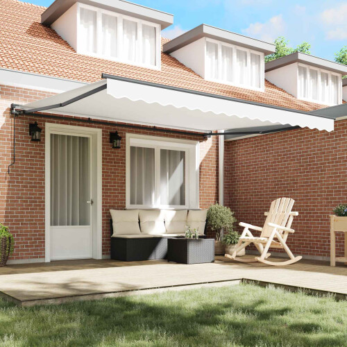 Berkfield Awning Frame White 400 x 300 cm Polyester with PU coating 2