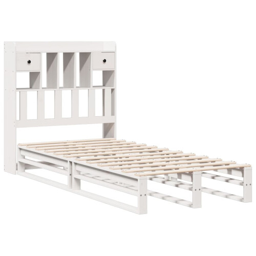 Berkfield Bookcase Bed without Mattress White 90x190 cm Single Solid Wood Pine 2