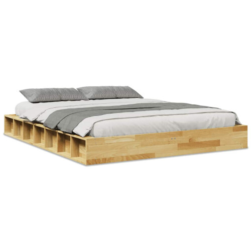Berkfield Bed Frame without Mattress 160x200 cm Solid Wood Oak 1