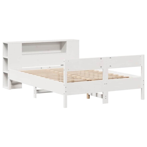Berkfield Bookcase Bed without Mattress White 160x200cm Solid Wood Pine 2