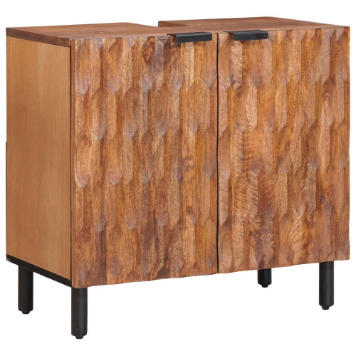 Berkfield Bathroom Sets 2 pcs Acacia Brown Winish Solid Mango Wood 1
