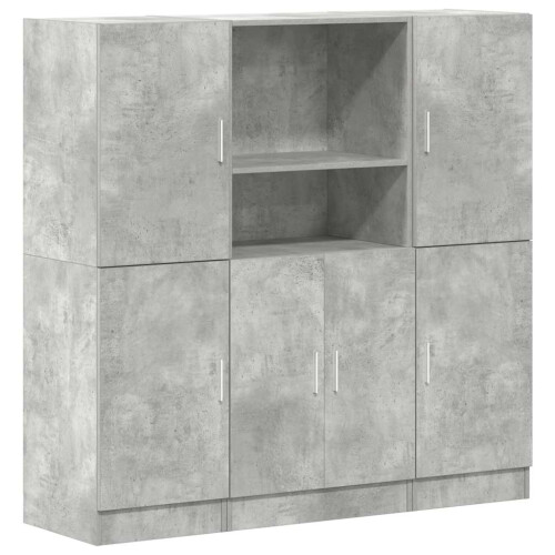 Berkfield 3 Piece Kitchen Cabinet Set Concrete Grey Engineered Wood 1