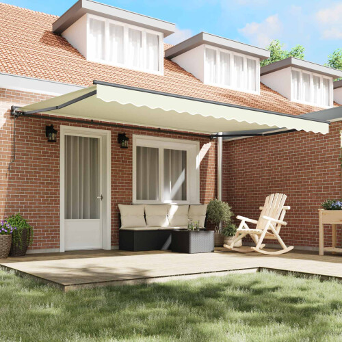 Berkfield Awning Frame Cream 450 x 300 cm Polyester with PU coating 2