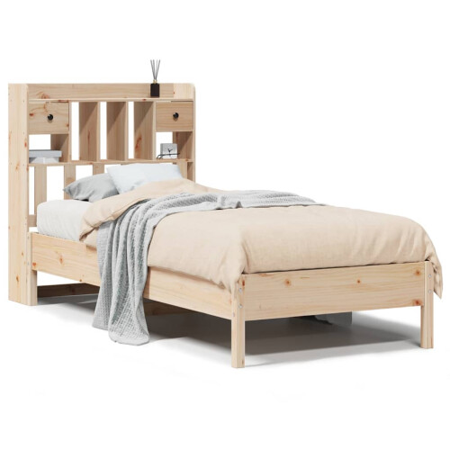 Berkfield Bookcase Bed without Mattress 75x190 cm Small Single Solid Wood Pine 1