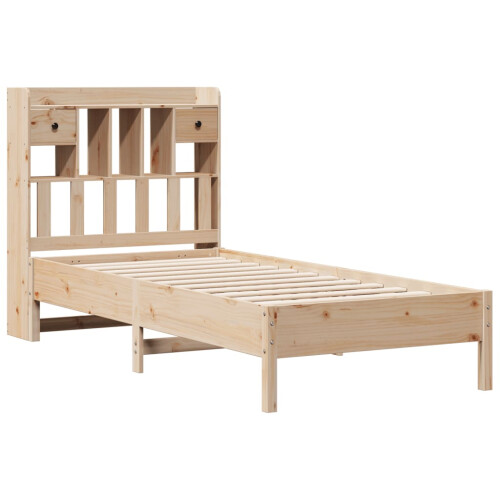 Berkfield Bookcase Bed without Mattress 75x190 cm Small Single Solid Wood Pine 2
