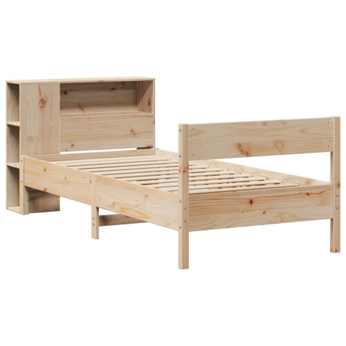 Berkfield Bookcase Bed without Mattress 75x190 cm Small Single Solid Wood Pine 2