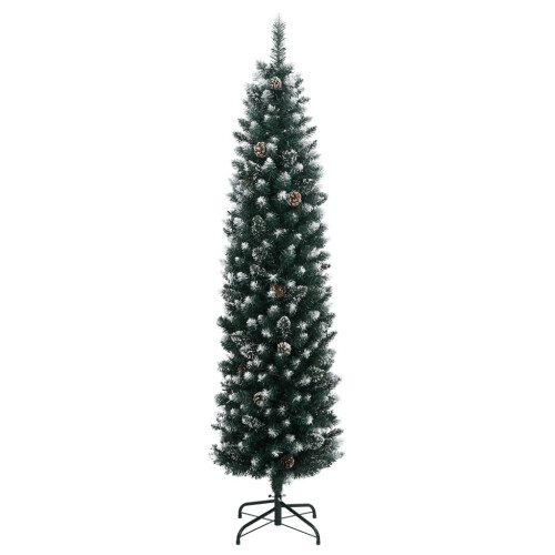 Berkfield Artificial Slim Christmas Tree 300 LEDs 210 cm 1