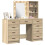 Berkfield Dressing Table with Mirror Lights 3 pcs Brown Engineered wood 3