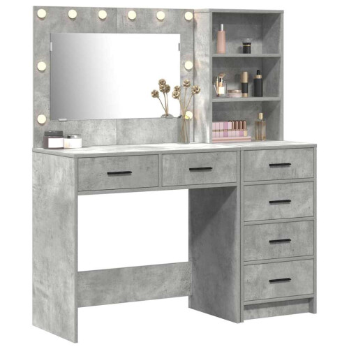 Berkfield Dressing Table Grey 78.5 x 41 x 135 cm Engineered wood 2