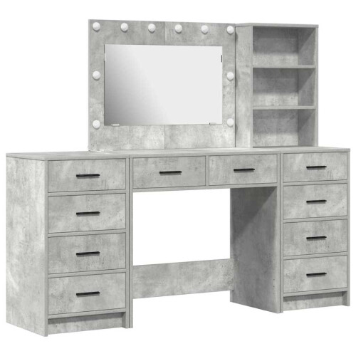 Berkfield Dressing Table with Drawer 3 pcs Concrete Grey Engineered Wood 1