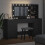 Berkfield Dressing Table with Drawer 3 pcs Black Oak Engineered Wood 4