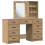 Berkfield Dressing Table with Mirror Lights 3 pcs Brown Engineered wood 2