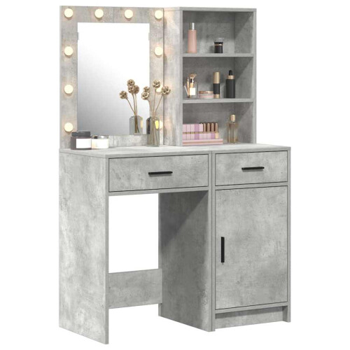Berkfield Dressing Table Set 2 pcs Concrete Grey Engineered Wood 2