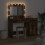 Berkfield Dressing Table with Mirror Lights 2 pcs Brown Engineered wood 4