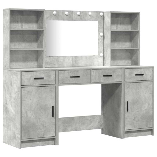 Berkfield Dressing Table Set 3 pcs Concrete Grey Engineered Wood 1