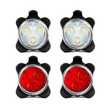 Set de 4 lumini de bicicletă reîncărcabile USB, cu LED-uri față și spate, Xixi