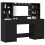 Berkfield Dressing Table Set with Drawer 3 pcs Black Oak Engineered Wood 3