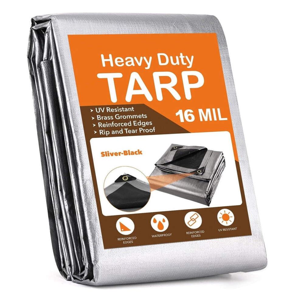 Wsyw Canvas Tarps 16 Mil 6X20ft Waterproof Uv Resistant Tarp For Tent 9301715173661