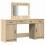 Berkfield Dressing Table with Mirror Lights 3 pcs Brown Engineered Wood 2