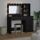 Berkfield Dressing Table with Mirror Lights 2 pcs Black Engineered Wood 4