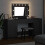 Berkfield Dressing Table with Mirror Lights 3 pcs Black Engineered Wood 4