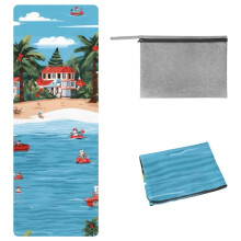 Julenissens yogamattehåndkle med oppbevaringspose 180 x 61 cm - Passer