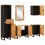 Berkfield Bathroom Sets with Drawer 5 pcs Natural Solid Mango Wood 2