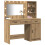 Berkfield Dressing Table with Mirror Lights 2 pcs Brown Engineered Wood 3