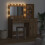 Berkfield Dressing Table with Mirror Lights 2 pcs Brown Engineered Wood 4