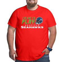 SEA_Seahawks Herr Stora och Långa Sportkort Fotbollslagslogotyp Ärm