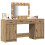 Berkfield Dressing Table with Mirror Lights 3 pcs Brown Engineered Wood 3