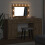 Berkfield Dressing Table with Mirror Lights 3 pcs Brown Engineered Wood 4