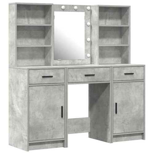 Berkfield Dressing Table Set 3 pcs Concrete Grey Engineered Wood 1