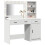 Berkfield Dressing Table with Mirror Lights 2 pcs White Engineered Wood 3