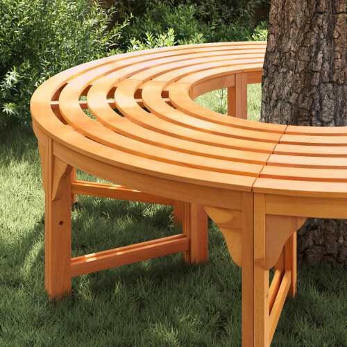 Berkfield Tree Bench 2 pcs Natural 160 x 80 x 45cm Solid Eucalyptus Wood 2
