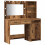 Berkfield Dressing Table with Mirror Lights 2 pcs Brown Engineered Wood 2