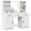 Berkfield Dressing Table Set with Drawer 3 pcs White Engineered Wood 3