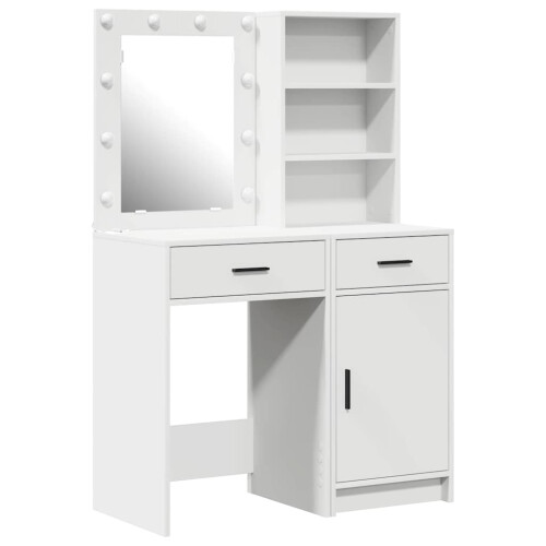 Berkfield Dressing Table Set with Drawer 2 pcs White Engineered Wood 1